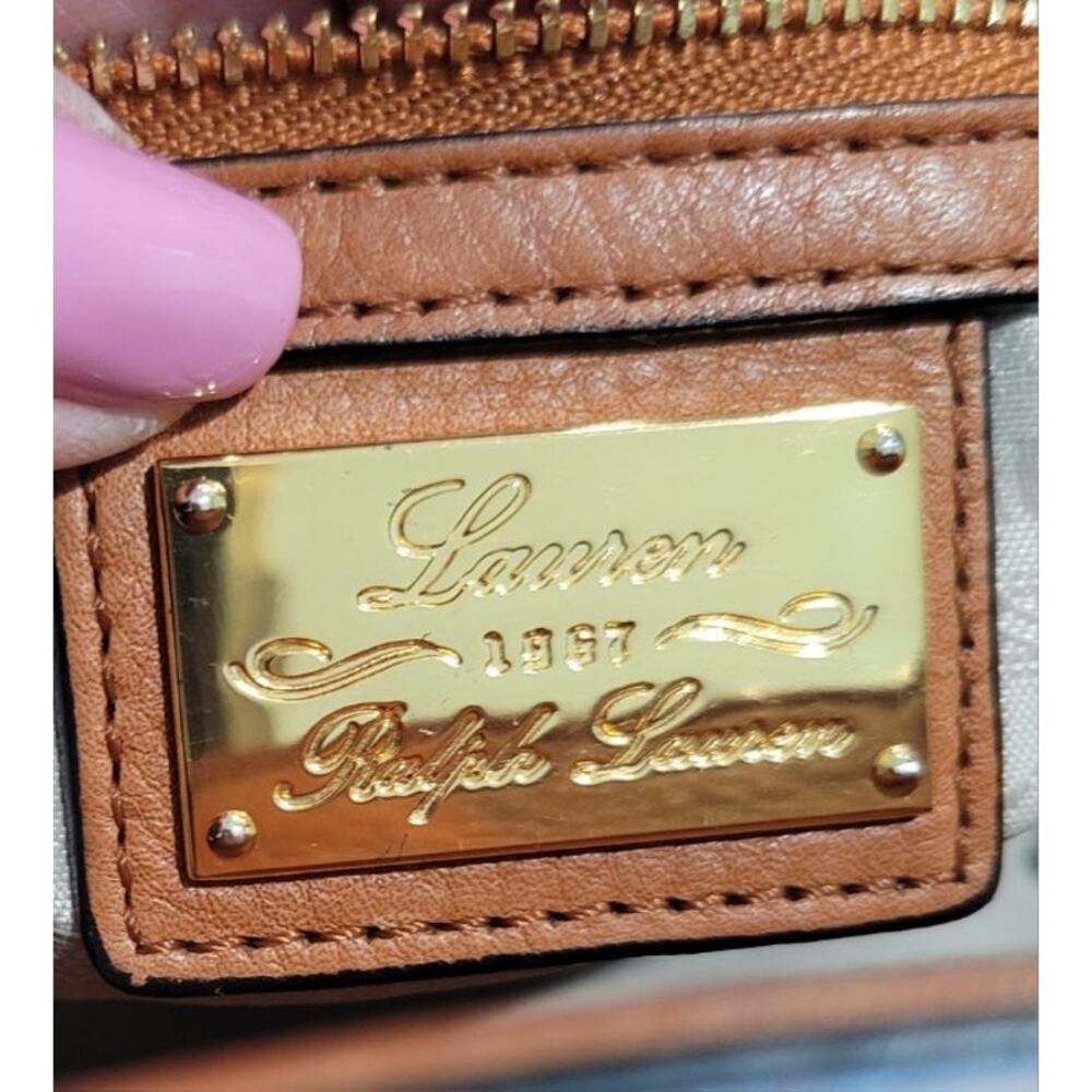 Lauren Ralph Lauren vintage leather satchel bag gold hardware - Picture 3 of 7